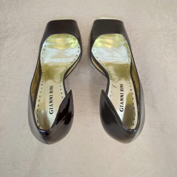 Gianni Bini Brown & Gold Open Toe Heels - Picture 2 of 9